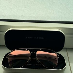 Marc Jacobs Peach and Rose Gold Sunglasses with Original Hardshell Case